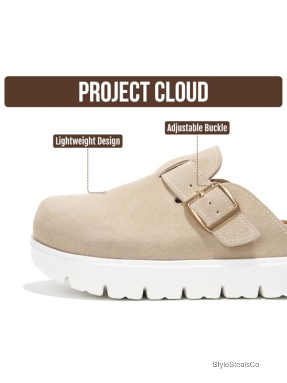 Genuine Leather Platform Clogs with Memory Foam Insole Arch Support Non-Slip - Picture 2 of 6